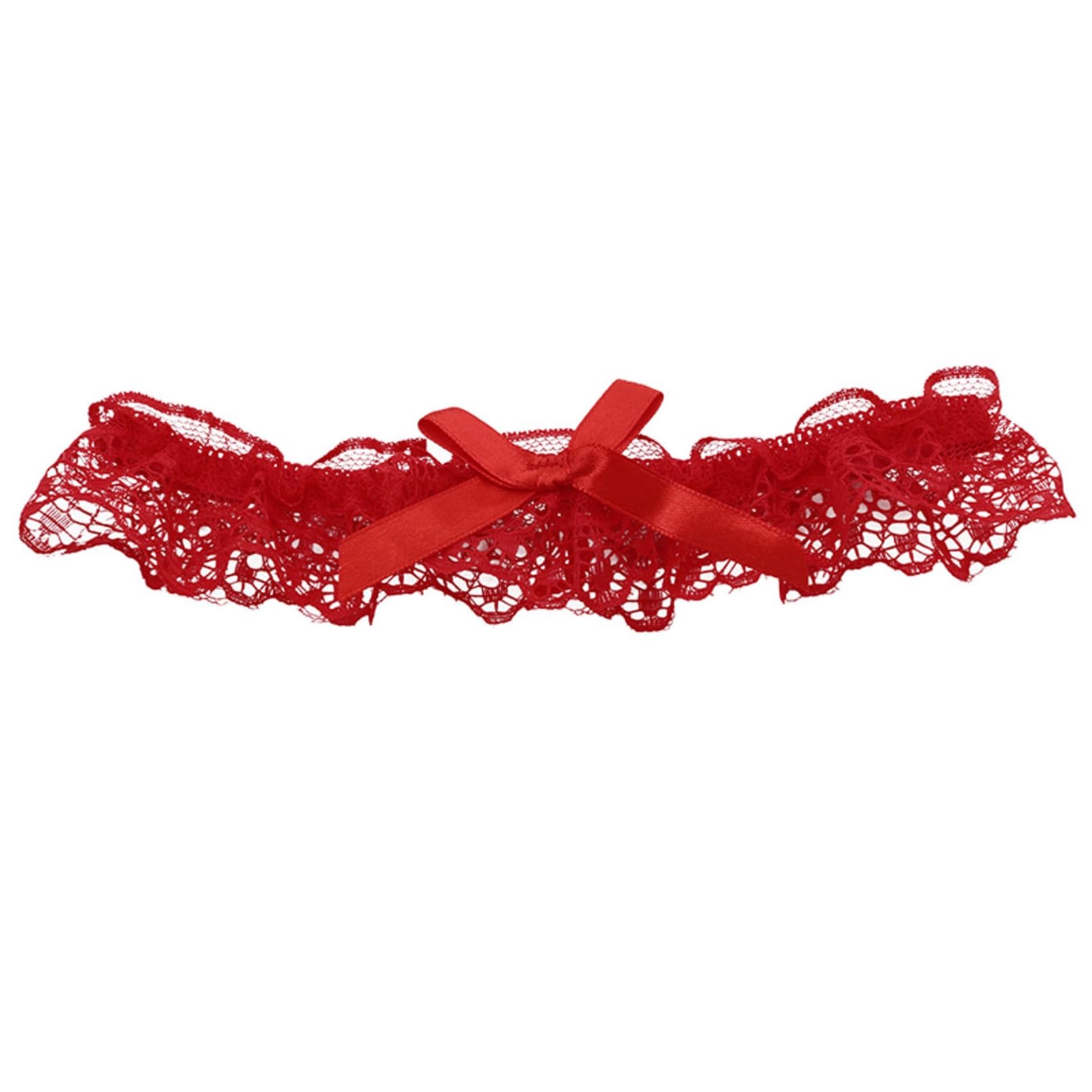 Junyy Women's Red Bridal Wedding Lace Flowers Princess Thigh Rings Stretch Garter Accessories Choker Leg Rings For Girls(Red)
