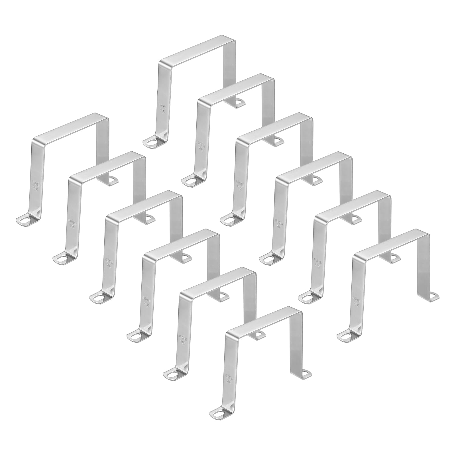 HARFINGTON 12 morsetti quadrati per tubi, 90 x 90 mm, in acciaio inox 304 | Morsetto a forma di U, staffa connettore per tubo quadrato con fibbia per tubo flessibile