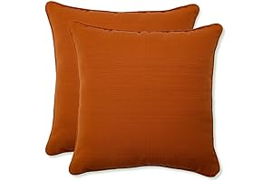 Pillow Perfect Monti Chino Solid Orange 2-Pack Throw Pillows
