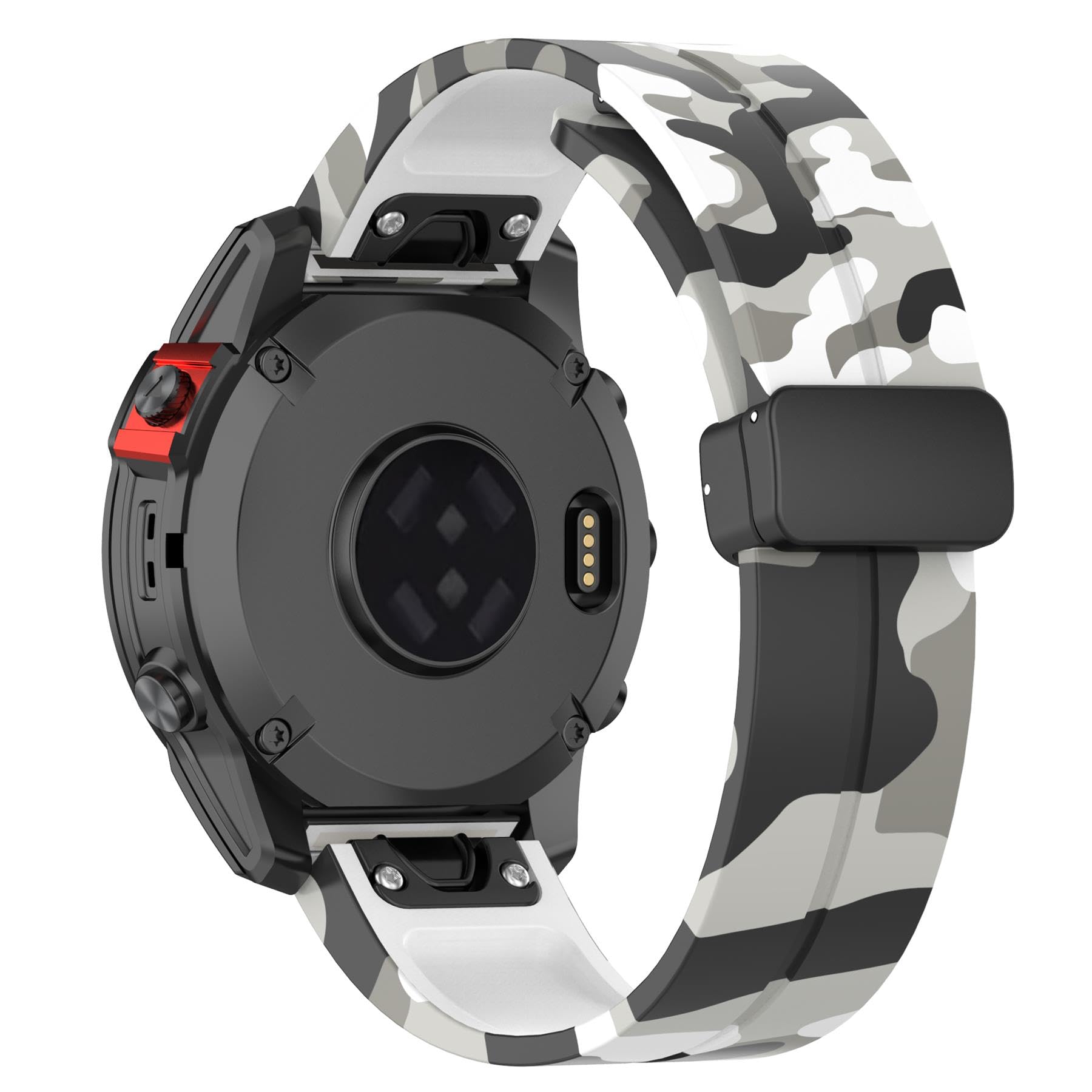 Cinturino per orologio da polso in silicone mimetico da 26 mm, facile da montare, compatibile con Garmin Fenix 7X/Fenix 6X/6XPro/Fenix 5X Plus/Fenix 3/Fenix 3 HR, cinturino sportivo impermeabile di