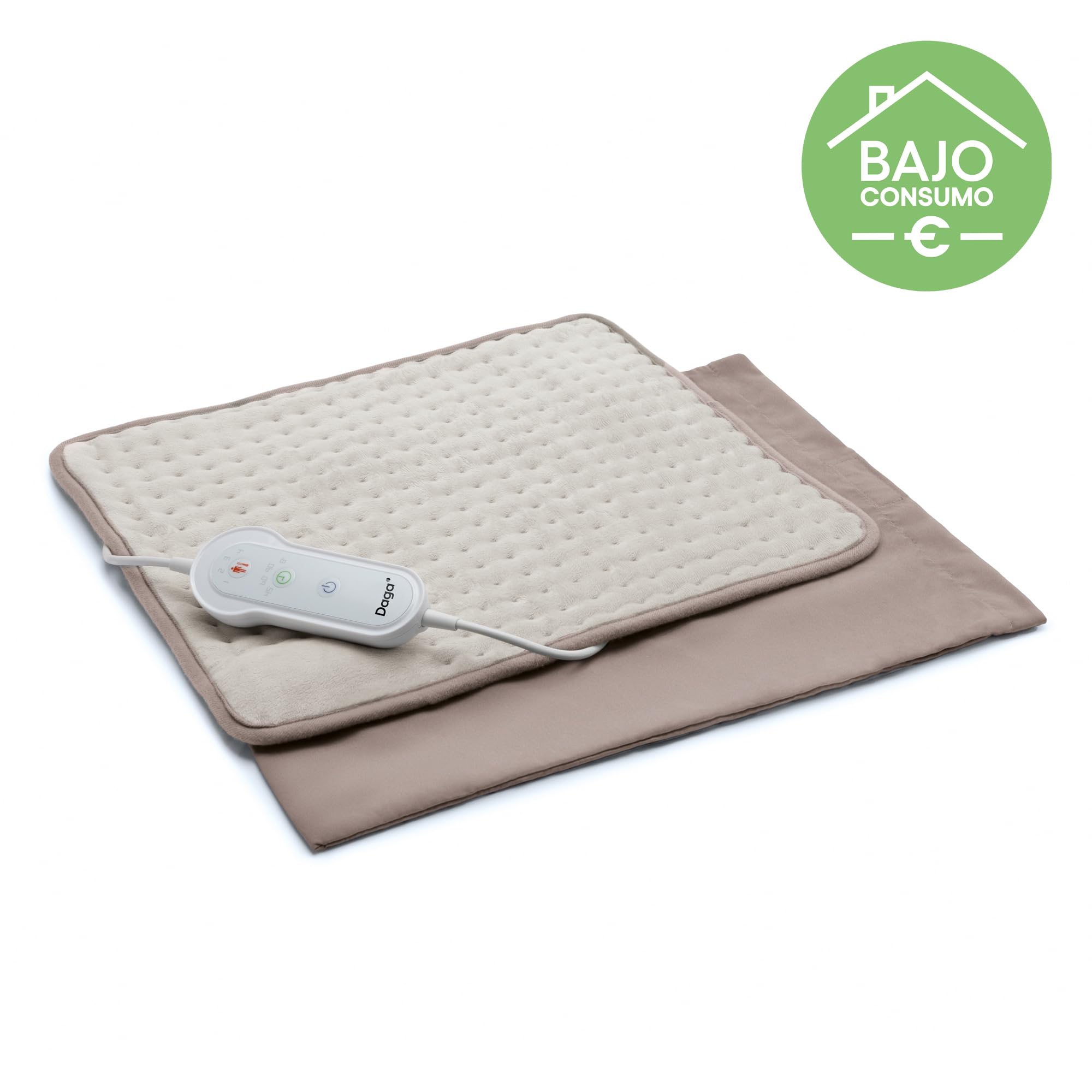 DAGA Almohadilla Térmica Confort Multi XL, Tecnología Intellisense, Suave Tejido, 3 Programas, 4 Temperaturas, 50 x 38 cm