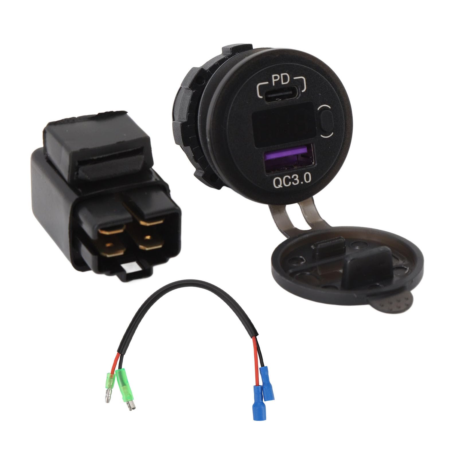 Motorcycle Phone Charger, Motorcycle USB Charger DC12V PD Fast USB 3.0 Water Resistant for Versys650 Versys1000 VersysX300