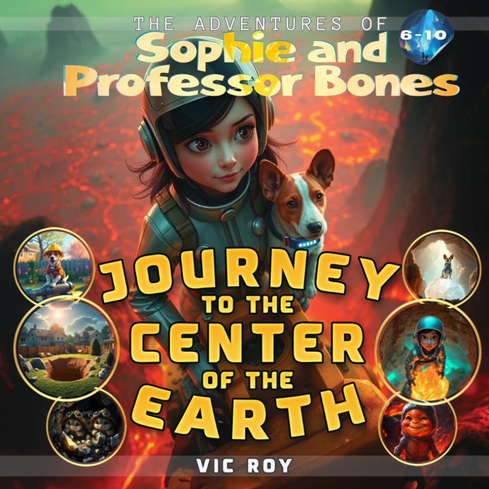 The Adventures of Sophie and Professor Bones - Journey To The Center of The Earth: An Epic 30 Pages Adventure Story for Kids Ages 6-10: A Full-Color ... | Fantasy Gift for Young Curious Readers