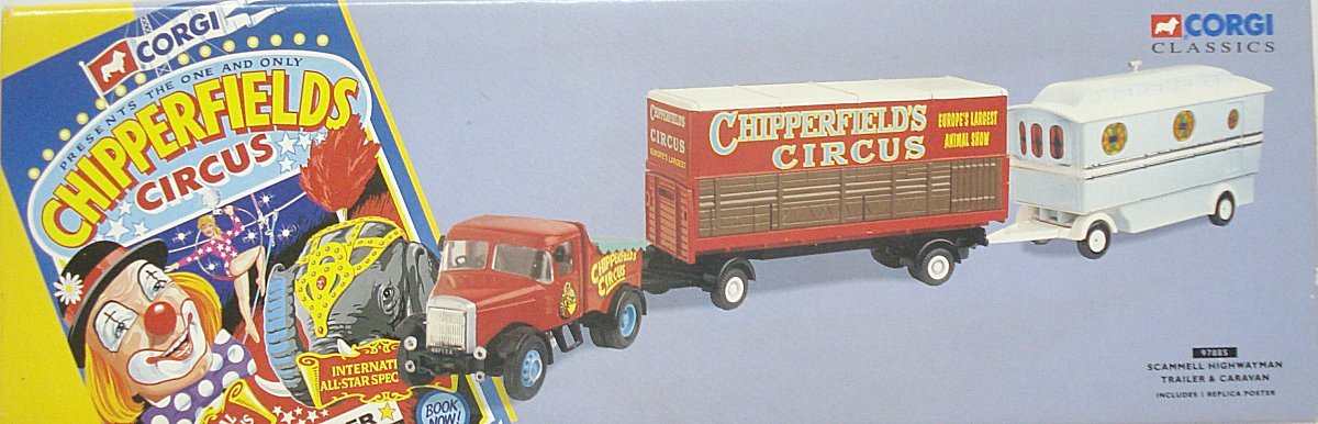 Camion Cirque Corgi - Scammell Highwayman Avec Remorque Et Caravane Chipperfield's