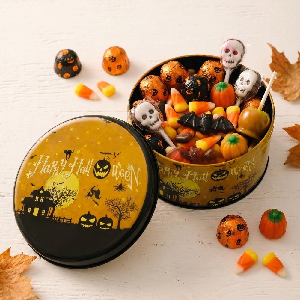 de Metal Redonda Halloween 14x8cm Decorativa de Metal Redonda