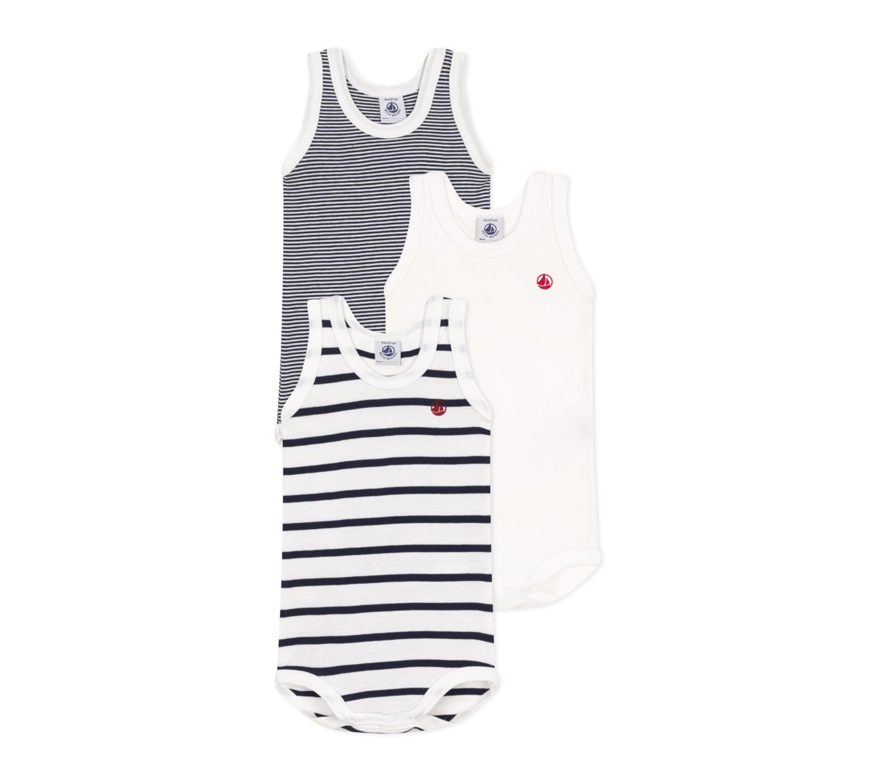 Petit Bateau Unisex BabyÄrmelloser Body (3er Pack) , Variante 1, 4 Jahre
