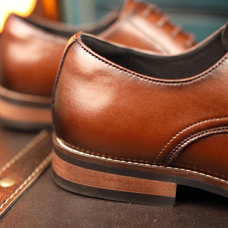 Men's Leather British Style Lace Up Wing Tip Dress Shoe3