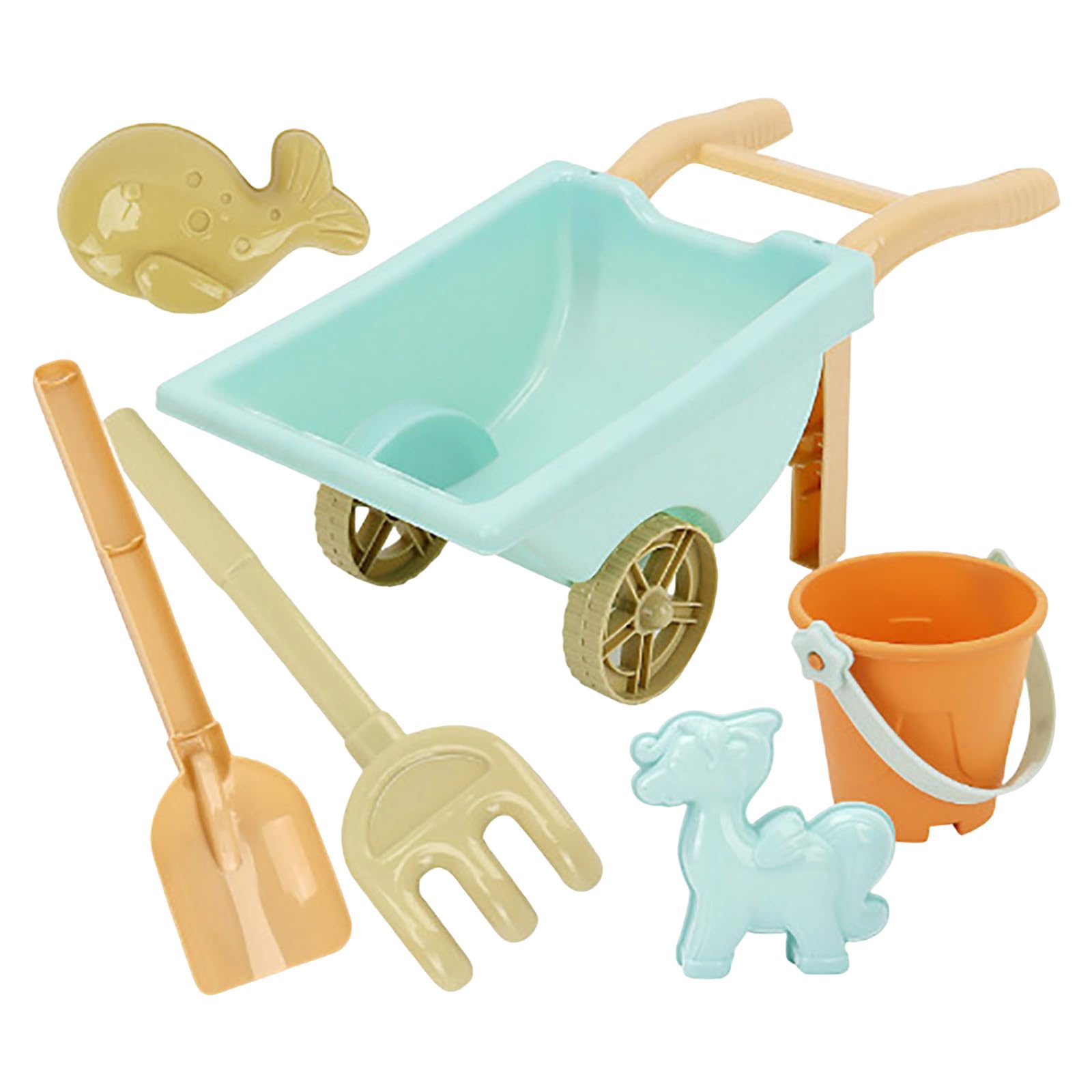 Beach Sand Toys with Handy Sand Pail Shovel Rake and Sand Sieve Practical Beach Bucket Spade Set Perfect Outdoor Toy for Seaside Trip Backyard Sand Play Family Summer Activities (C, One Size) — image 1