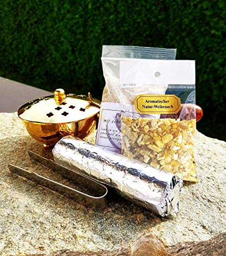 Räucherpfanne Myzirbe Set 5-teilig für Weihrauch und Harze