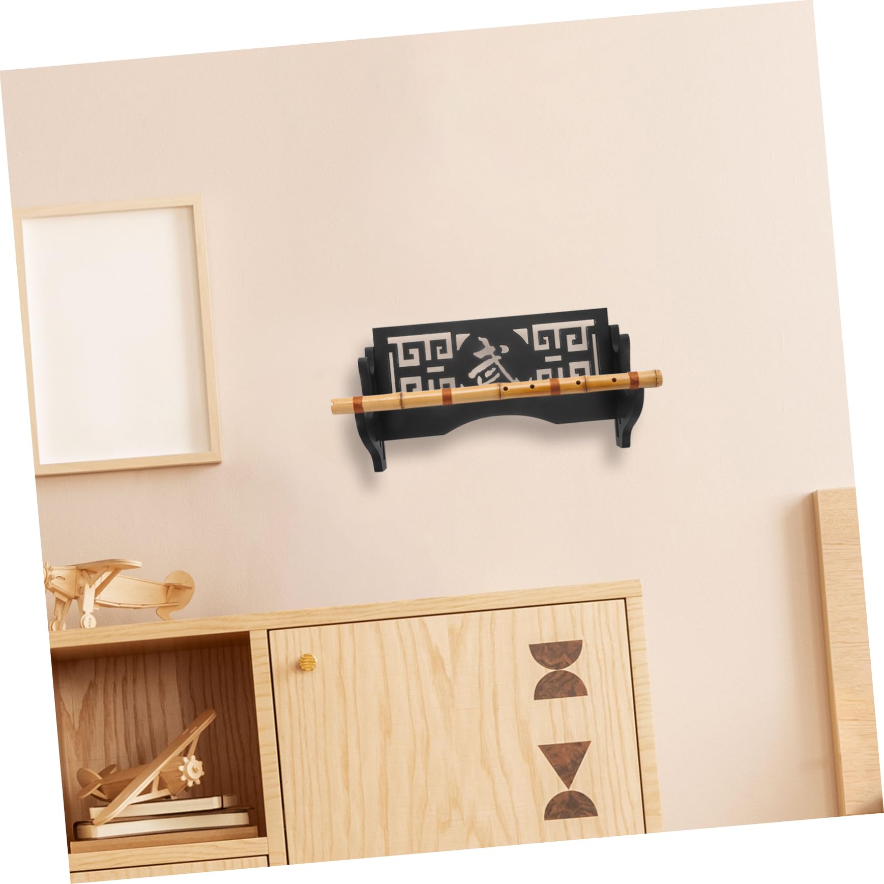 Healifty Soporte de Pared para Espada de Madera, Montaje Retro Negro, Diseño Ahorrador de Espacio para Áreas de Entrenamiento y Exhibición