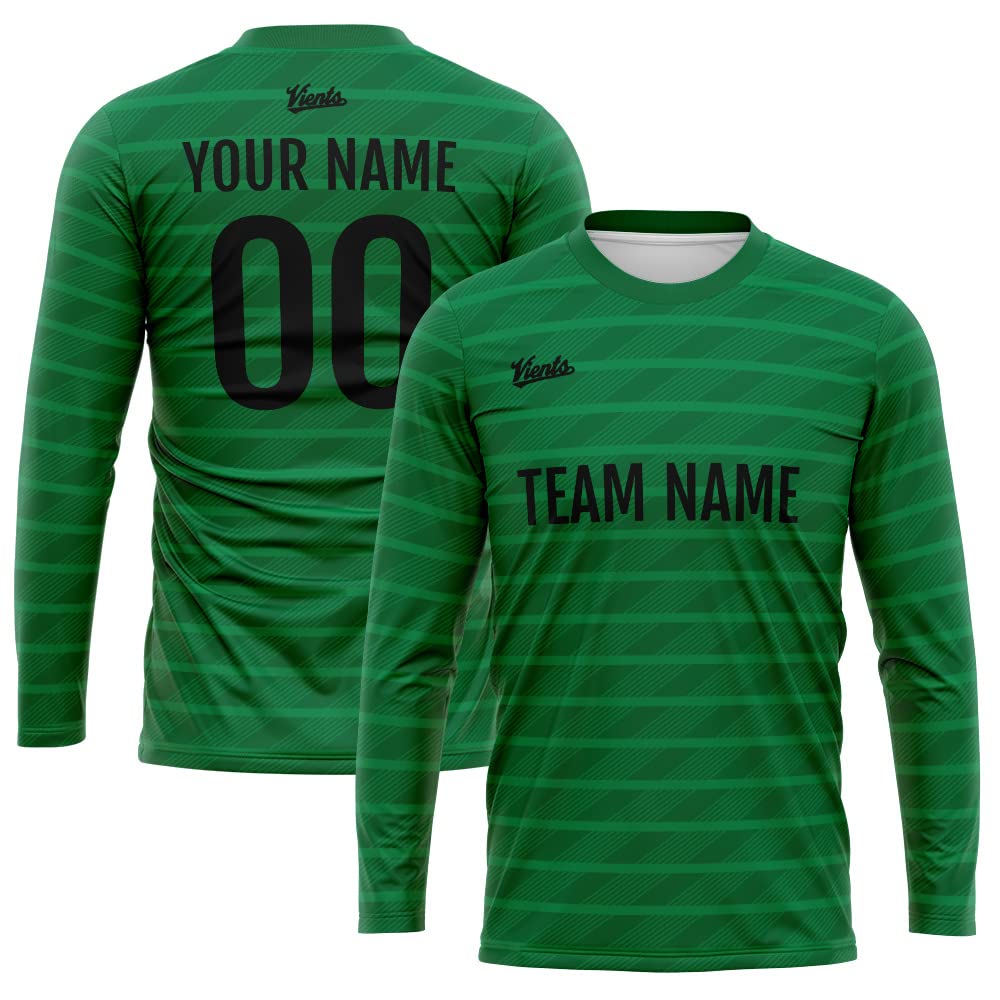 Custom T Shirt Long Sleeve Basketball Soccer Football Shooting T-Shirt for Adults and Kids (G-Green)