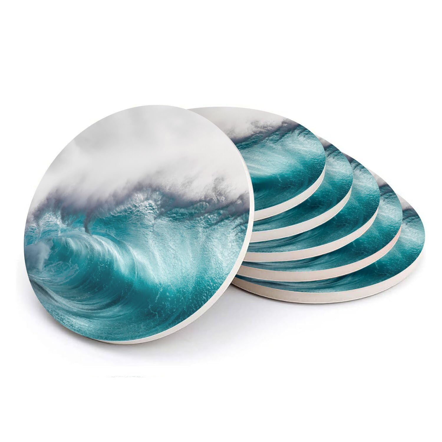 Sous-verre céramique vague de la mer idée cadeau déco