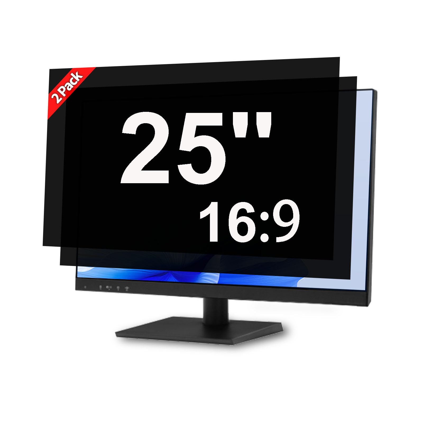 View 1 of [2 Pack] 25 Inch Computer Monitor Privacy Screen, Anti Glare Filter