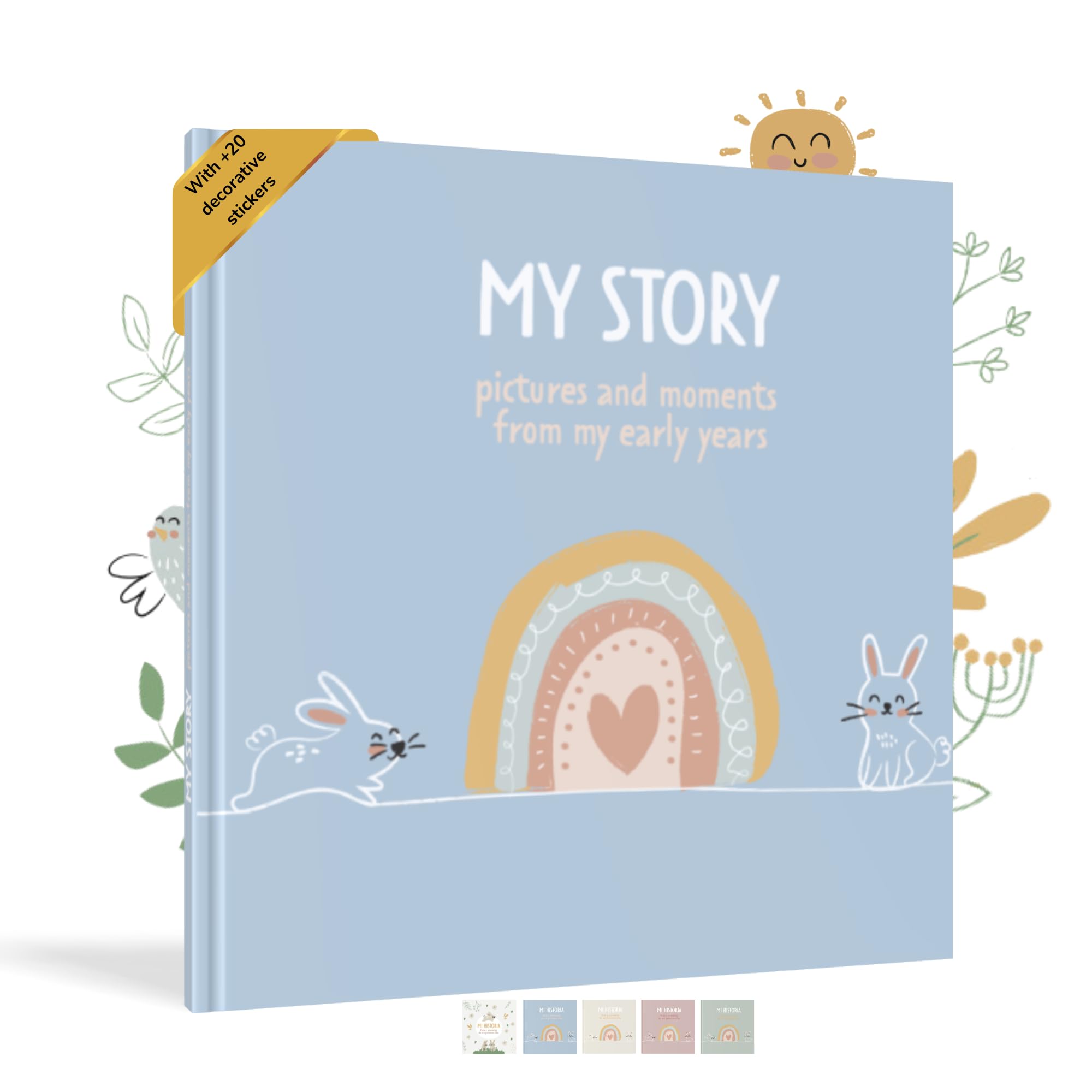 HUBORNS – Libro de recuerdos del bebé desde el nacimiento hasta los 5 años, álbum de fotos y diario para anotar momentos especiales, regalo ideal para padres primerizos y baby shower — view 19