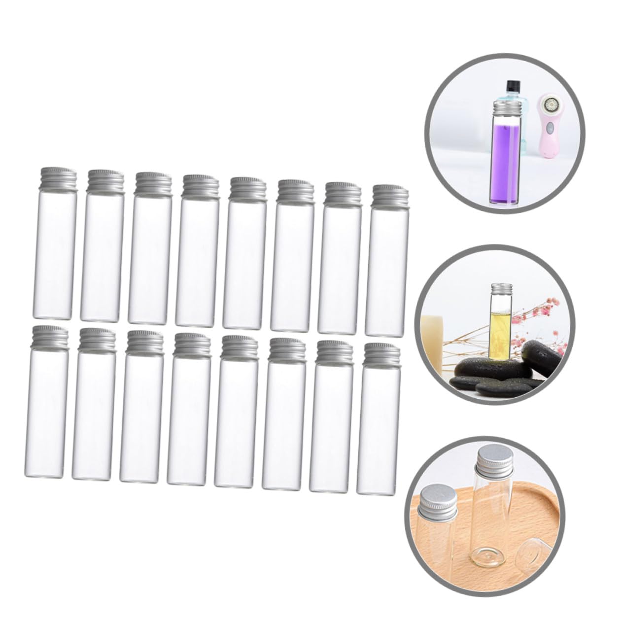 Cabilock 30piezas Frascos de Vidrio con Tapa de Rosca Frascos Pequeños Transparentes Botellas de Vidrio para Líquidos Manualidades Regalos de Fiesta Joyería y Cuentas