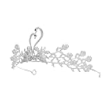 Generic Swan Rhinestone Crown Tiara for Women Elegant Bridal Headpiece with Alloy Diamond Pearl Accents for Weddings Engagements and Parties