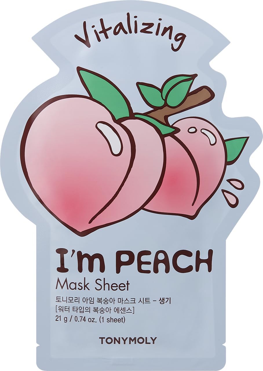 Brightening Mask Sheet I'm Line Peach Extract for Radiance & Hydration 1 Sheet Premium K-Beauty Skincare