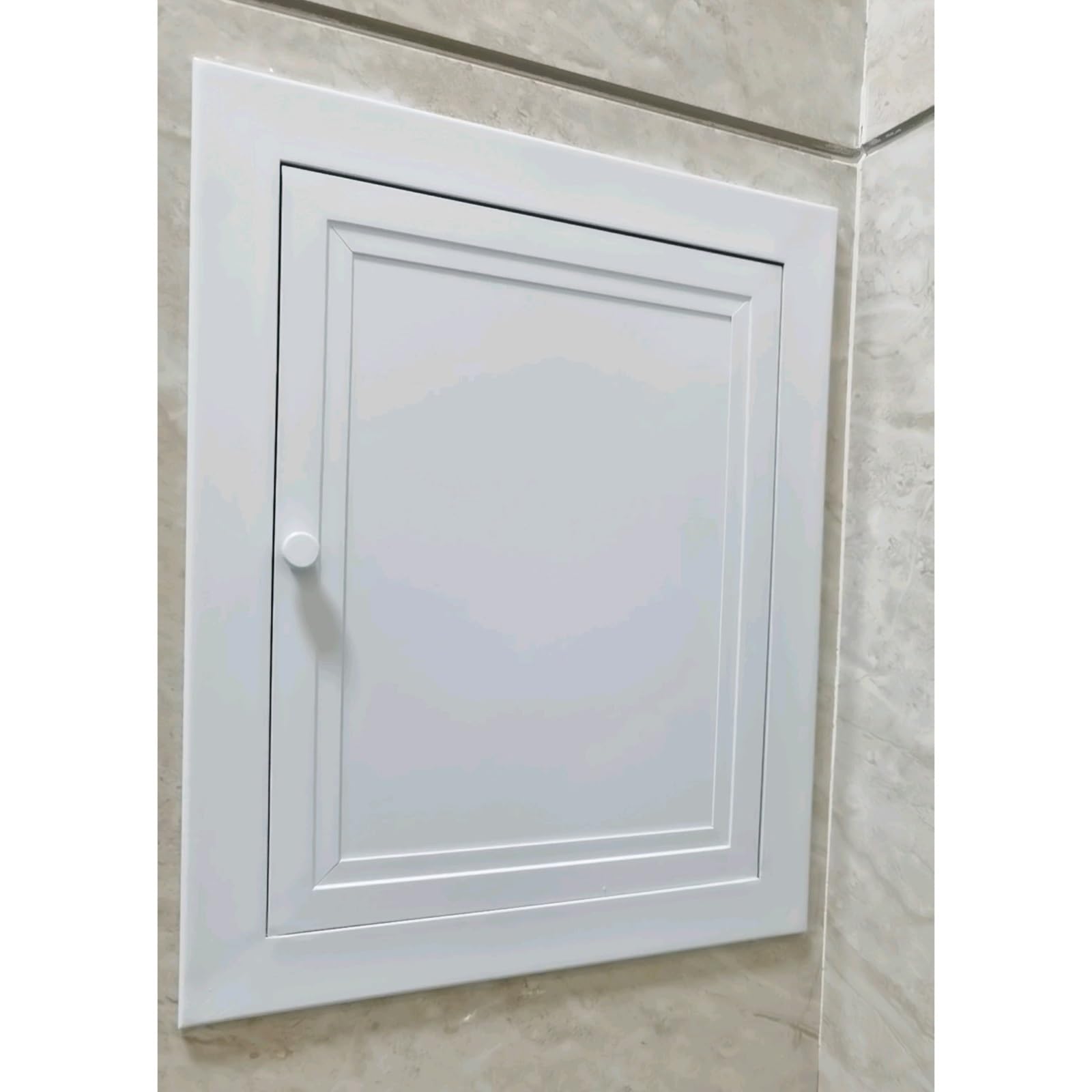 Trampilla Pladur Puerta De Panel De Inspección De Baño Blanca con Cerradura, Tapa De Orificio De Acceso para Cables Tubería Pequeña Aluminio para Paneles Yeso(WxH 30x60cm/11.8xx23.6in)
