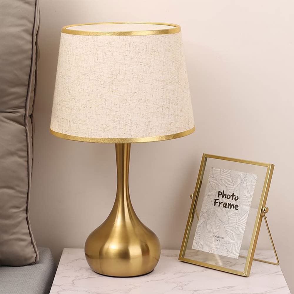 Mengjay Lampada da Tavolo Salotto,E27 Paralume in Tessuto Lampada da Scrivania,pulsante interruttore, per camera da letto ufficio soggiorno illuminazione decorativa (lampadine non incluse) (A)