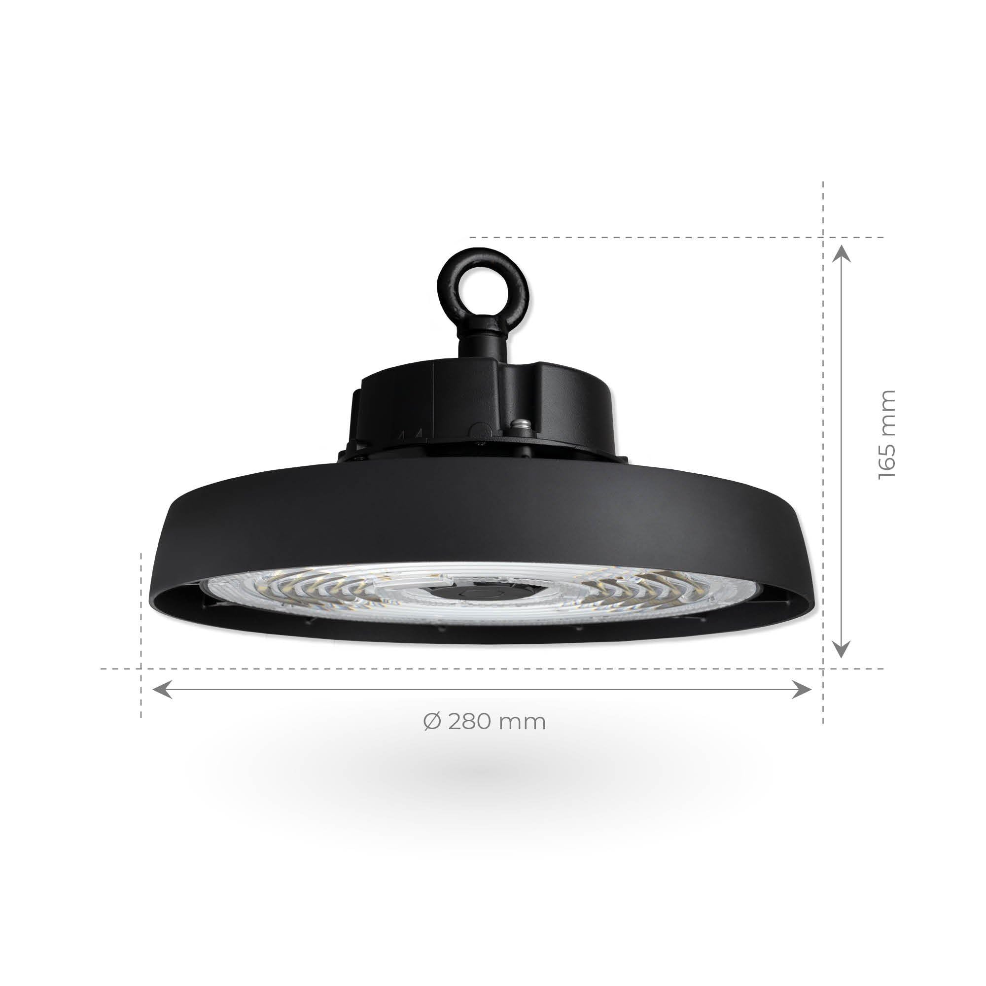 Ledvion - Campana led ufo, IP65, 150W, 192 lm/W, 4000K, Dimmerabile, lampada led industriale capannone, illuminazione magazzino officina, luce soffitto garage, illuminazione industriale led