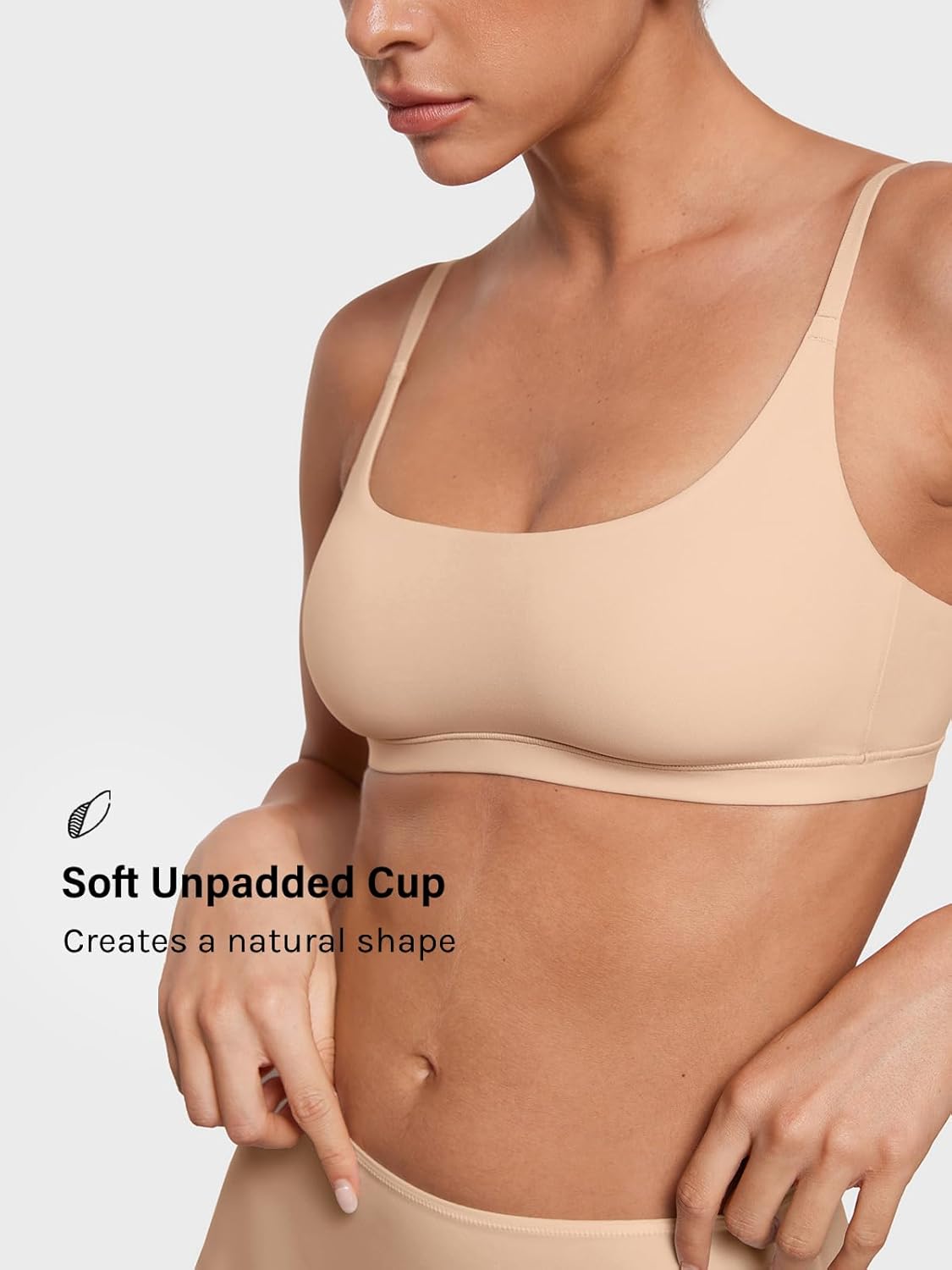 INLYRIC Women's Inbarely Plus Bralettes - No Underwire Unlined Support Soft Scoop Neck Cami Seamless Bralette - Image 2