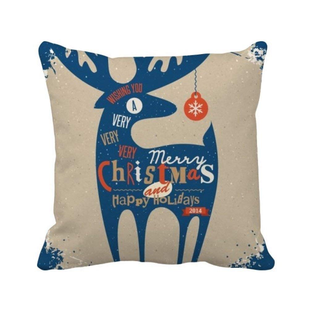 Housse de coussin cerf bleu taie carrée décoration salon scandinave