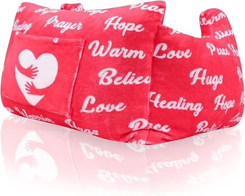 Lencenser Almohada de mastectomía de talla grande, regalos para el cáncer de mama para mujeres después de la cirugía, curación de bolsillos rosados,