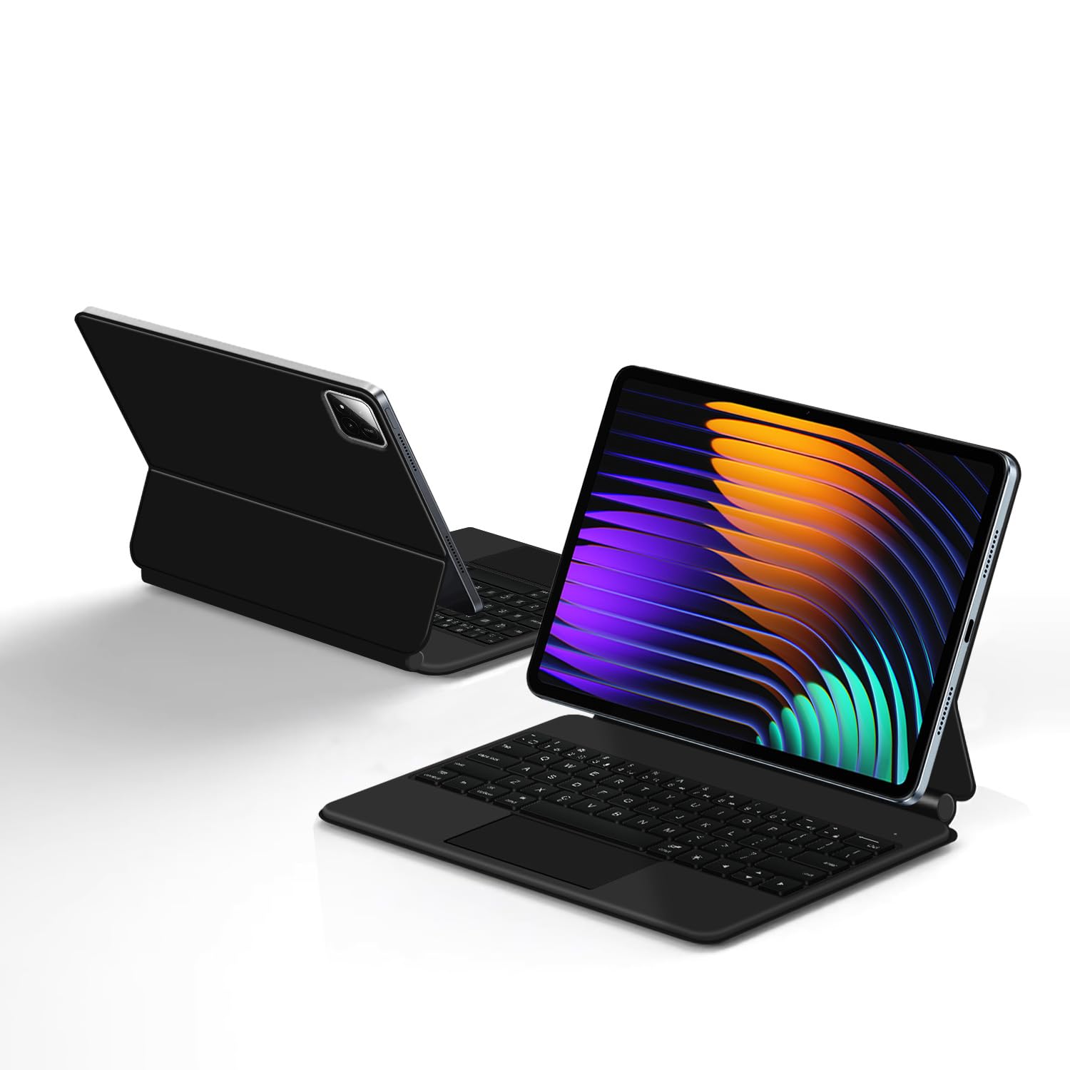 Funda con Teclado para Xiaomi Mi Pad 7/7 Pro 11.2" 2024, Contiene Ñ, Soporte Magnético Flotante, Teclado Retroiluminado a Color, Trackpad Multitáctil,Negro