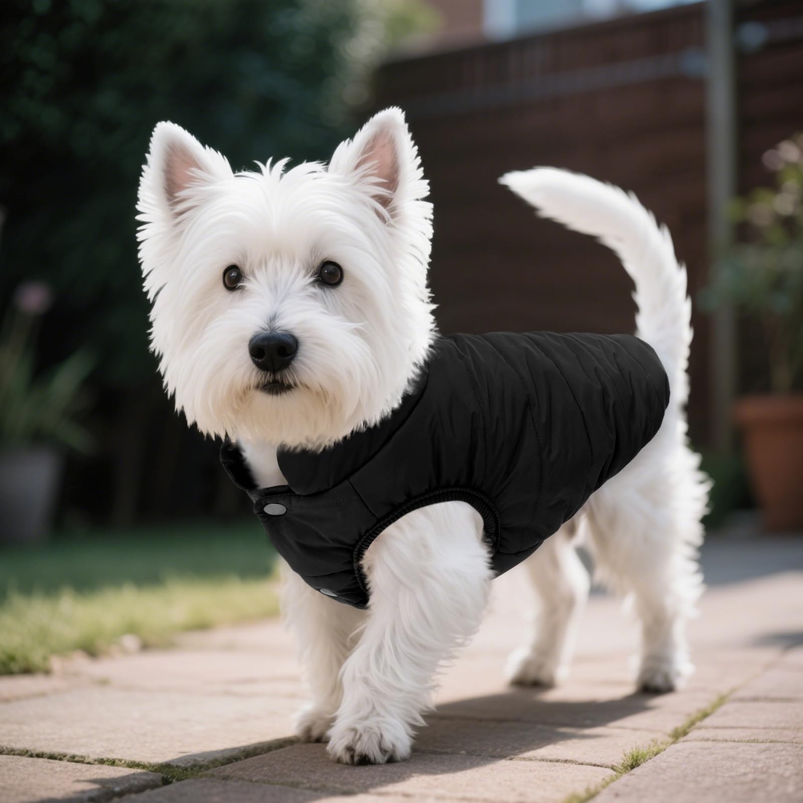 ASENKU Hundemantel Winter L – wasserdichte Hundejacke für mittelgroße Hunde | mit Geschirröffnung, Fleece, Druckknöpfe, Wintermantel & Winterjacken Ideal für Spaziergänge und Spiel im Freien bei Kälte.