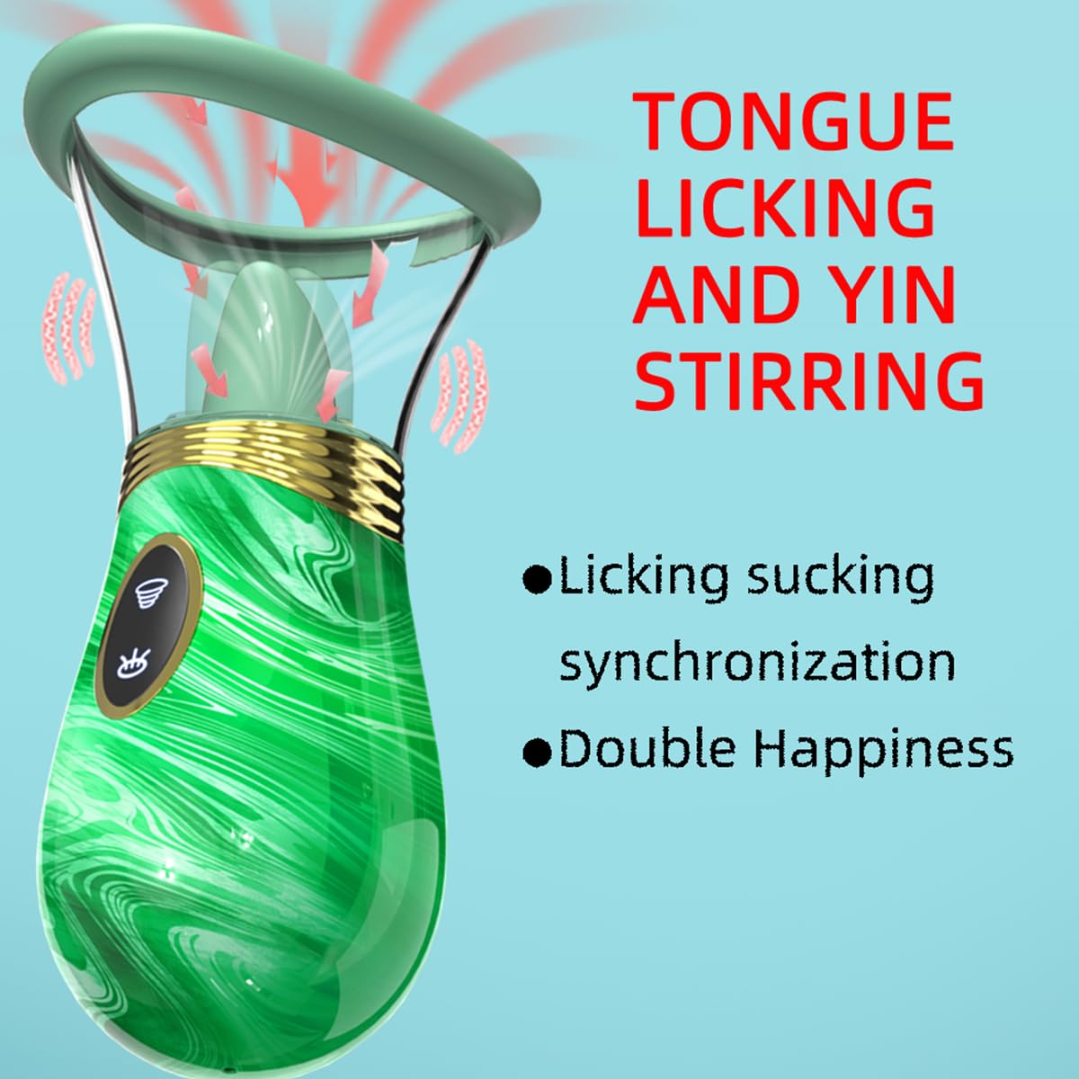 Vibromasseur suceur, stimulateur clitoridien, 7 modes de vibration, 7 modes de léchage de langue, stimulateur anal pour tétons, masseur pour point G (Vert)