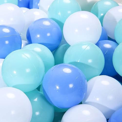 Miniatura 6 de Heopeis - Paquete de 100, 200, 500 pelotas para alberca de bolas, set de estrellas y redondas, sin BPA, sin ftalatos, no tóxico, a prueba de