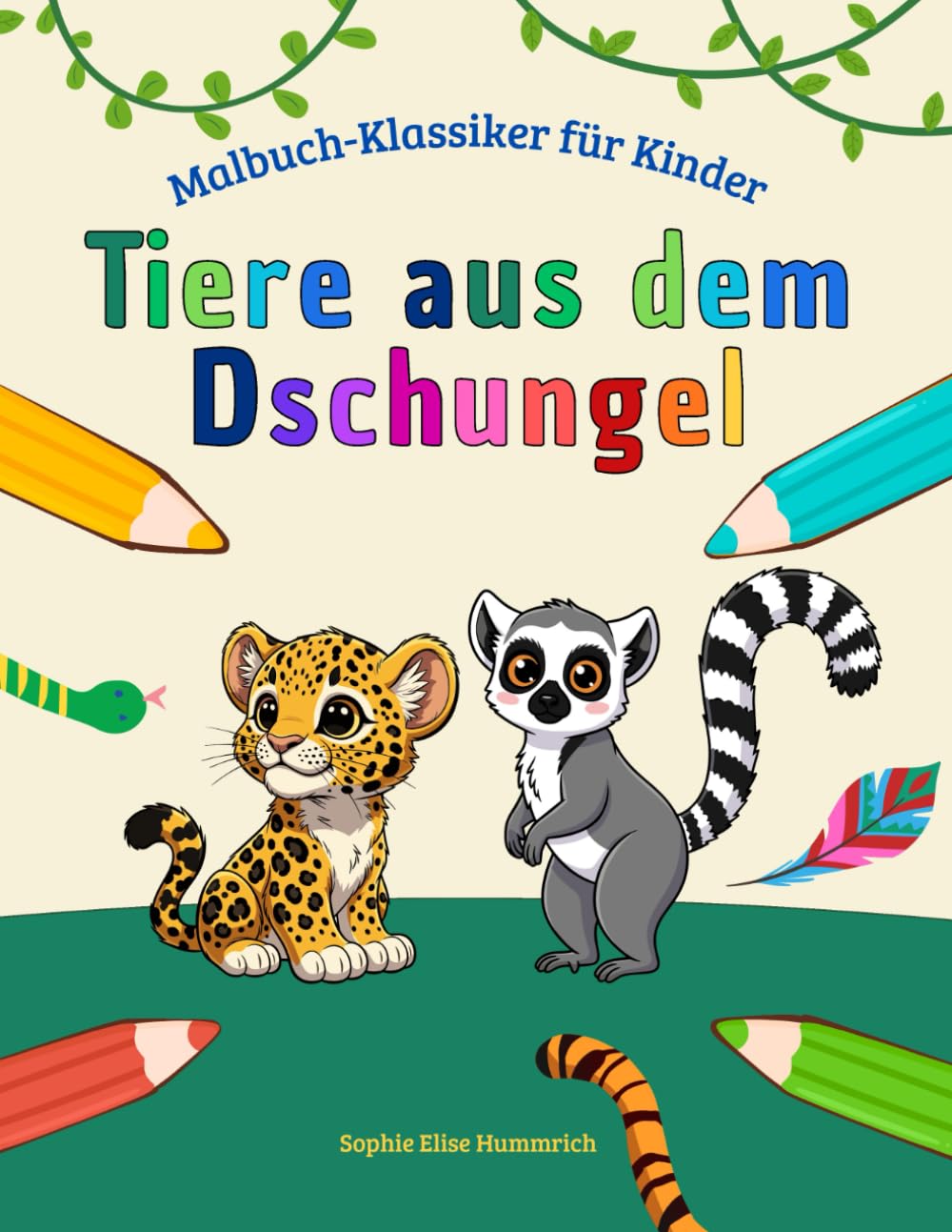 Tiere aus dem Dschungel Malbuch für Kinder: 30 spannende Dschungel-Tiere zum Ausmalen für Kinder ab 4 Jahren, für zu Hause und unterwegs (Malbuch-Klassiker für Kinder)