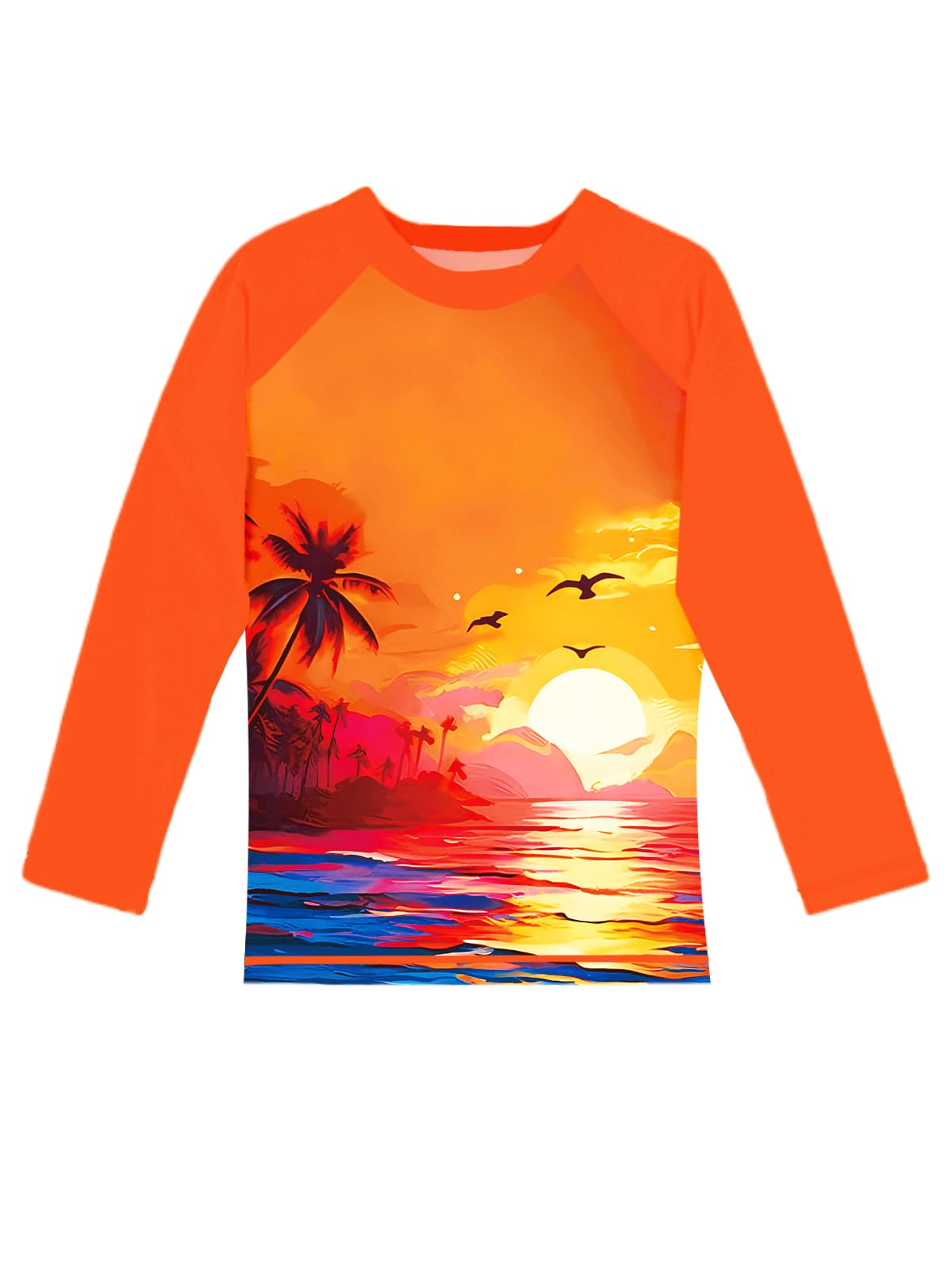 Remimi Unisex Kids Rash Guard Long Sleeve SPF 50+ Tie Dye Sun Shirt 3-12 Years