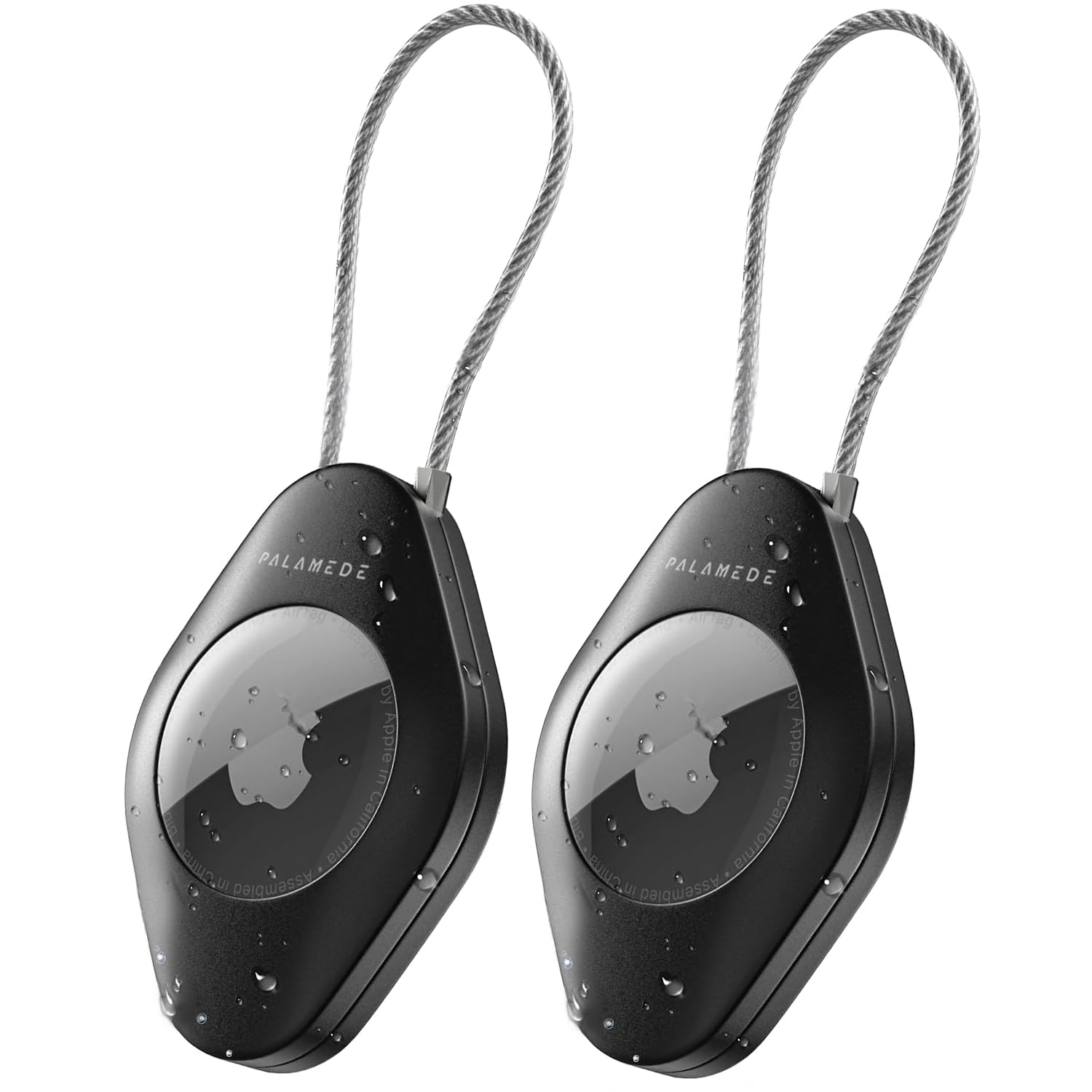 2 Pack Airtag Keychain with Wire Cable | Waterproof Airtag Holder for Apple Airtag - Airtag Keychain Protective Cover for Apple Air Tag. Holder Key