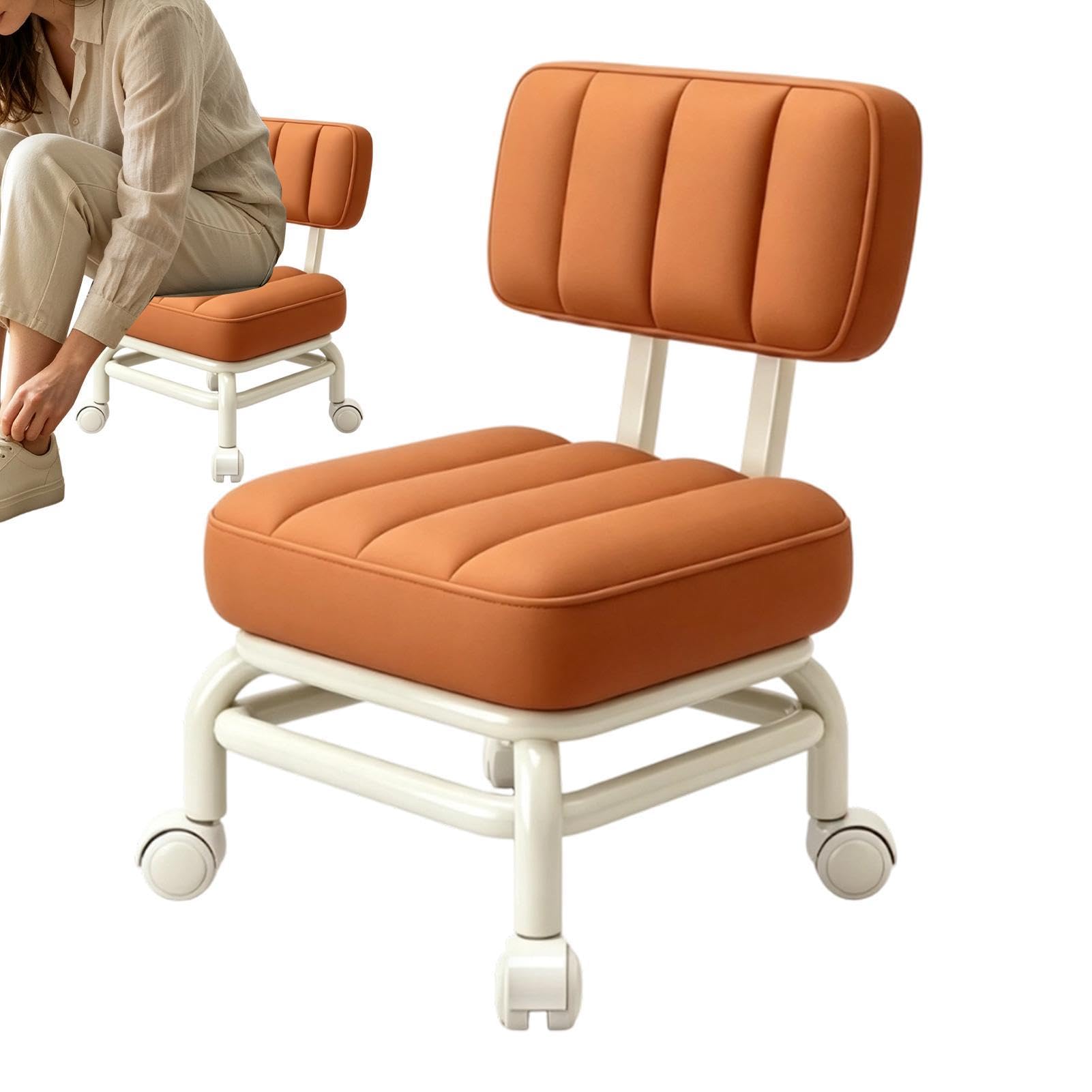 Sgabello basso con ruote Sedile girevole 360° impermeabile con cuscino