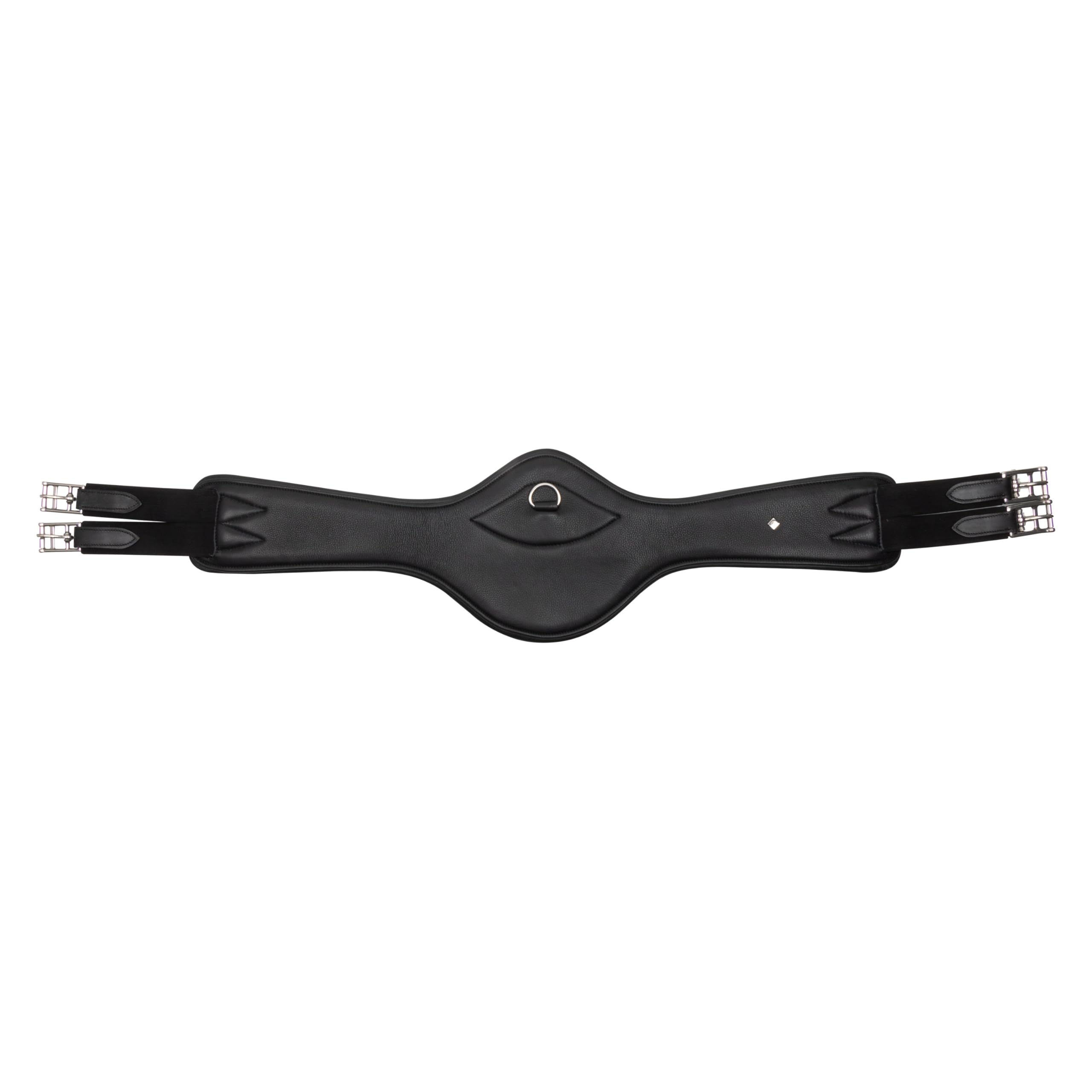 Imperial Riding Springgurt IRH anatomisch, Stollengurt mit Bauchlatz, Rollenschnallen und D-Ring, Schwarz, 145cm