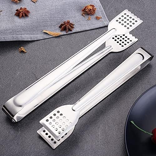 Silicium Titane métal Titane Cuisson en Acier Inoxydable Chaleur évider Barbecue Nourriture Cuisine Pince Alimentaire Pain Salade glaçon Pince Pince(BM)