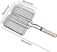 Vista 2 de Cesta para asar pescado, cesta de barbacoa de acero inoxidable para carne, bistec, etc. Accesorios para parrilla, regalos para hombres y papá
