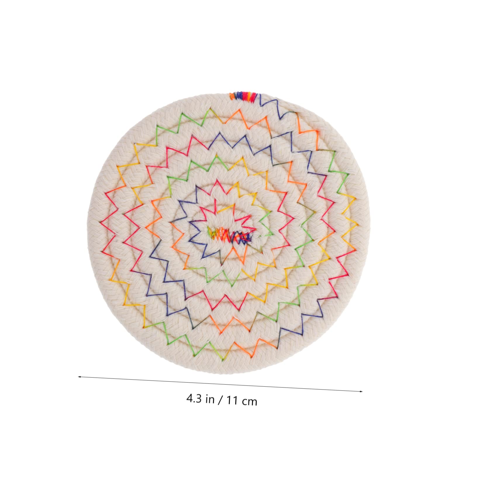 ULTECHNOVO Posavasos Redondos De Algodón Trenzado Resistentes Al Calor Y Antideslizantes con Soporte De Almacenamiento para Tazas Y Decoración del Hogar 6 Piezas X 5