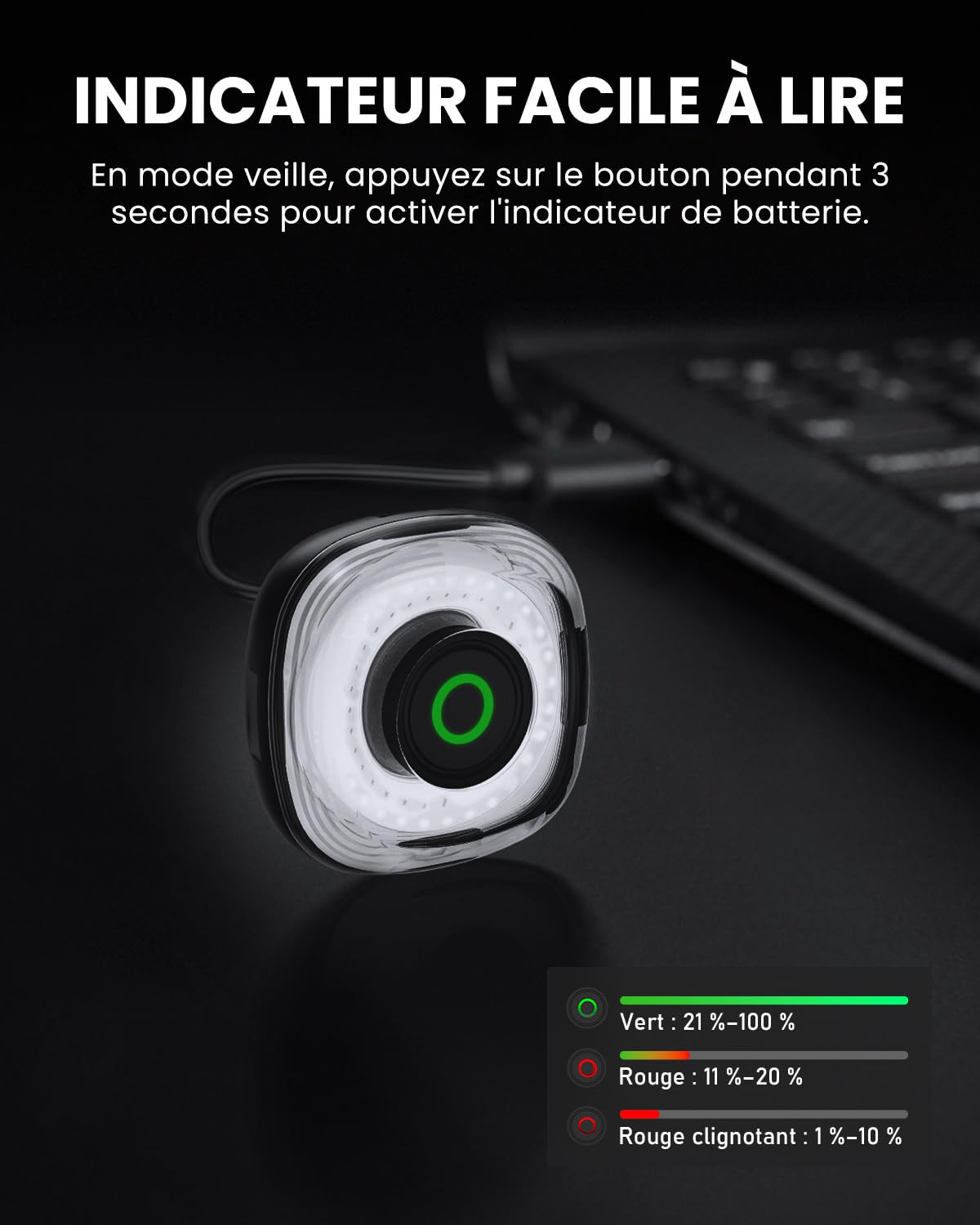 Magicshine SEEMEE Phares arrière magnétiques pour vélo, technologie de contrôle FTR LightSync rechargeable par USB-C, étanchéité IPX6, cadeaux de cycliste pour hommes et enfants
