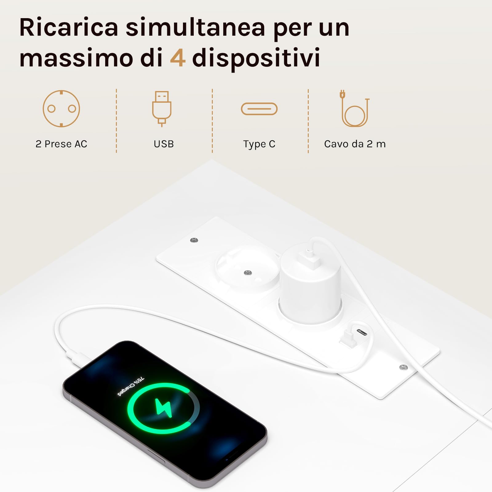 WOLTU Scrivania Angolare a L, Scrivania Ufficio, Ripiano Reversibile e Vano | 120x80x75 cm, con Prese USB-A e Type-C, Struttura in Metallo, Design Salvaspazio per Ufficio/Casa, Bianco