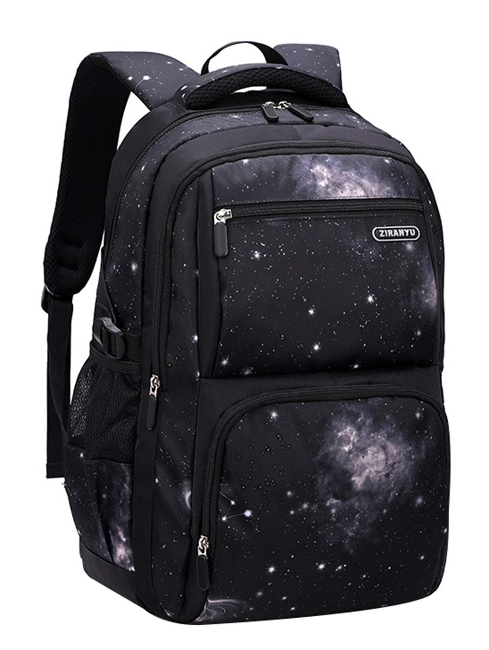 JiaYou Space Pattern Galaxy Backpack Boys Primary Junior Middle School Daypack Men High Middle School Laptop Bag Black
