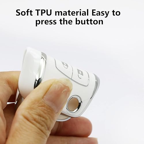 Miniatura 4 de Funda compatible con Buick Encore Chevy Chevrolet Camaro Equinox Impala Sonic Terrain 4 botones, gris, blanco