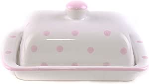 NUTRIUPS Butterdose Keramik - Vintage Butterglocke Mit Deckel Für 1 Butterblock