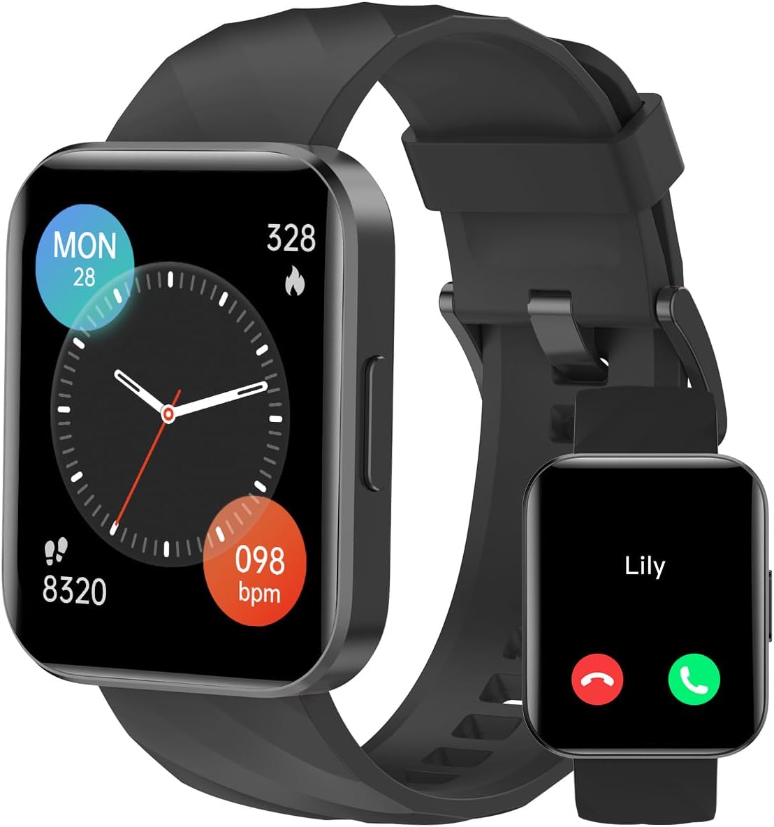 Smart Watch with Bluetooth Calling, 1.8 Inch HD Touch Screen, Pedometer, Sleep Tracking, Notification, IP68 Waterproof, Fitness Tracker for Women and Men