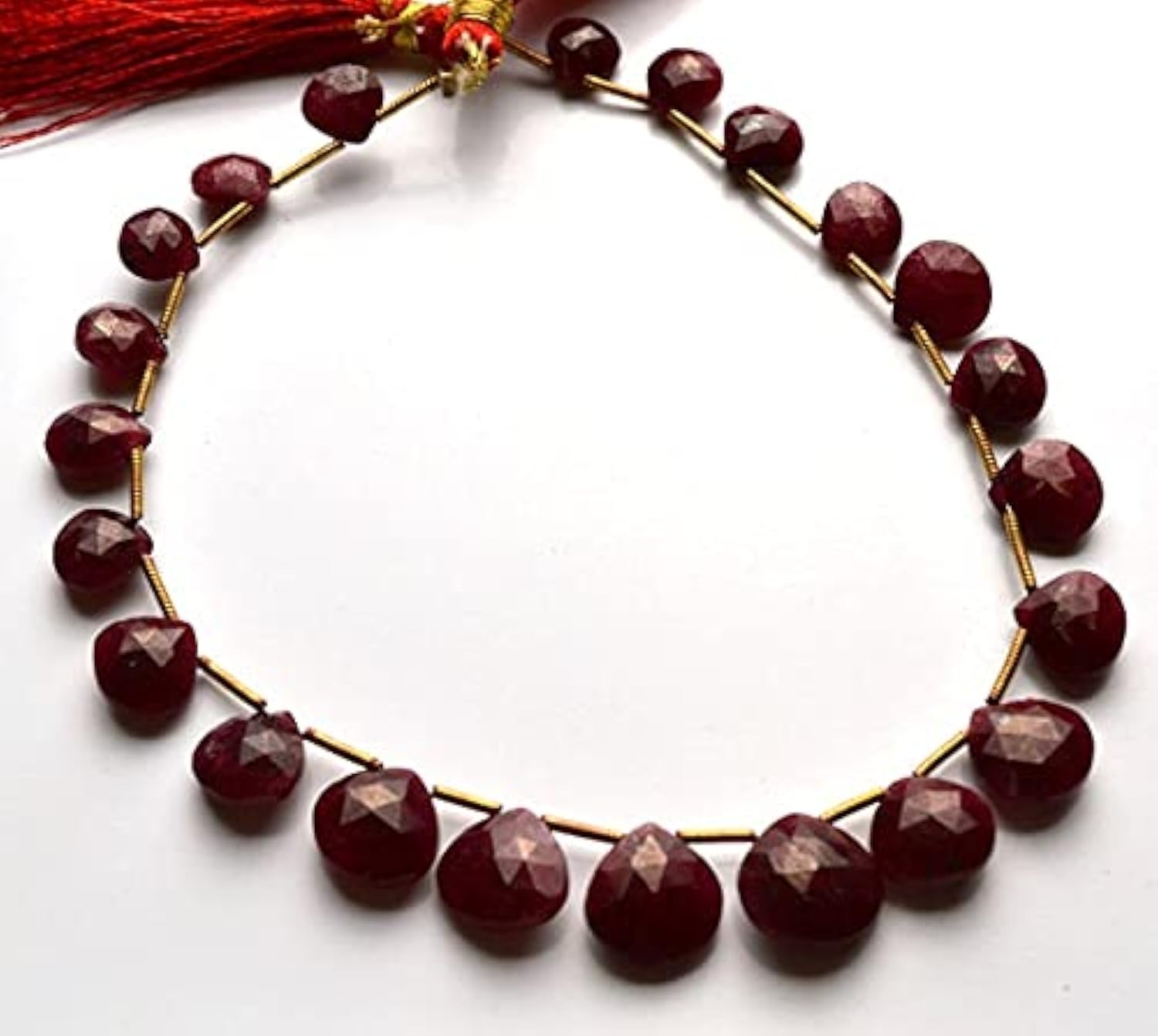 Perles de rubis facetté LKBEADS pour fabriquer un collier romantique