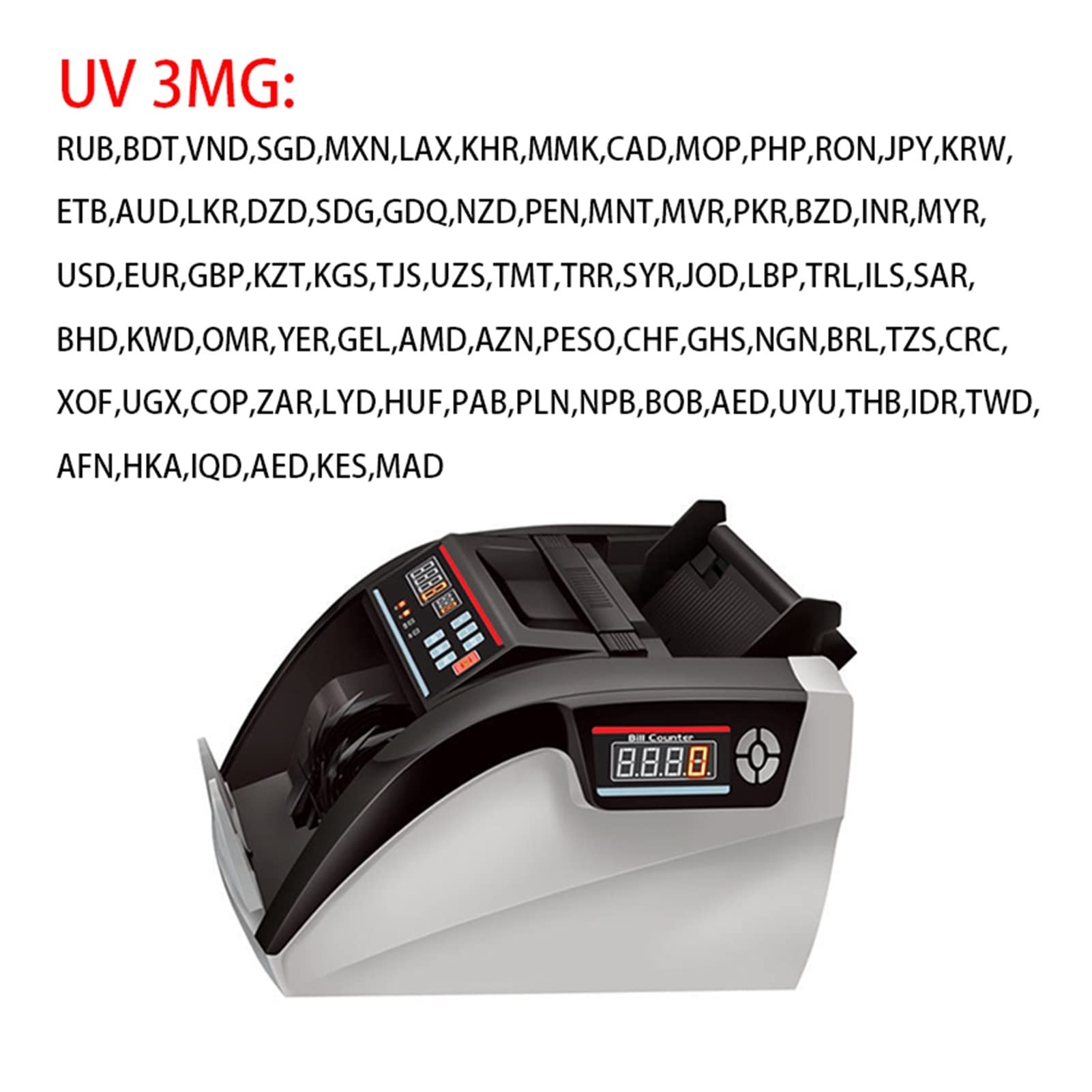 Contabanconote 5800 con Display LED UV/MG, Economico, Contabanconote E Contamonete Multivaluta, Attrezzatura Finanziaria, Veloce E Facile da Usare