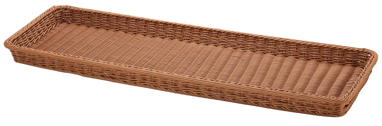 ラタン風PPベーカリートレー 深型 「PDY131」<br> MURATAYA P.PラタントレーL Natural 3003 ラタン トレイ W35cm Mサイズ