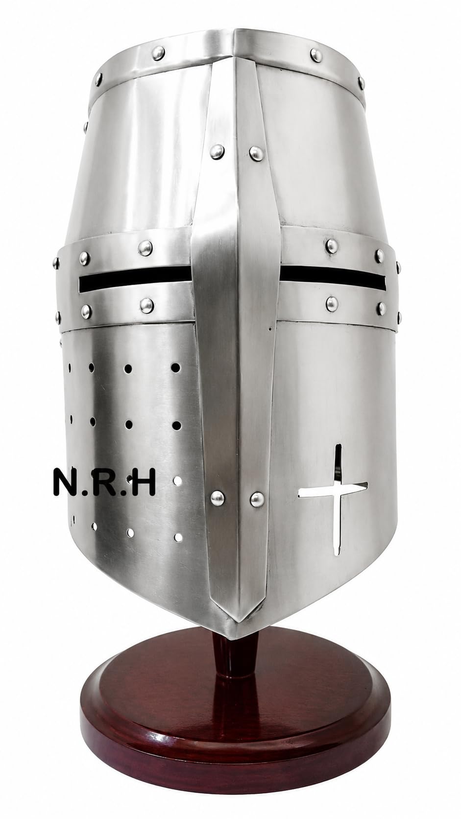 Medieval Crusader Knight Templar Armor Helmet On Stand