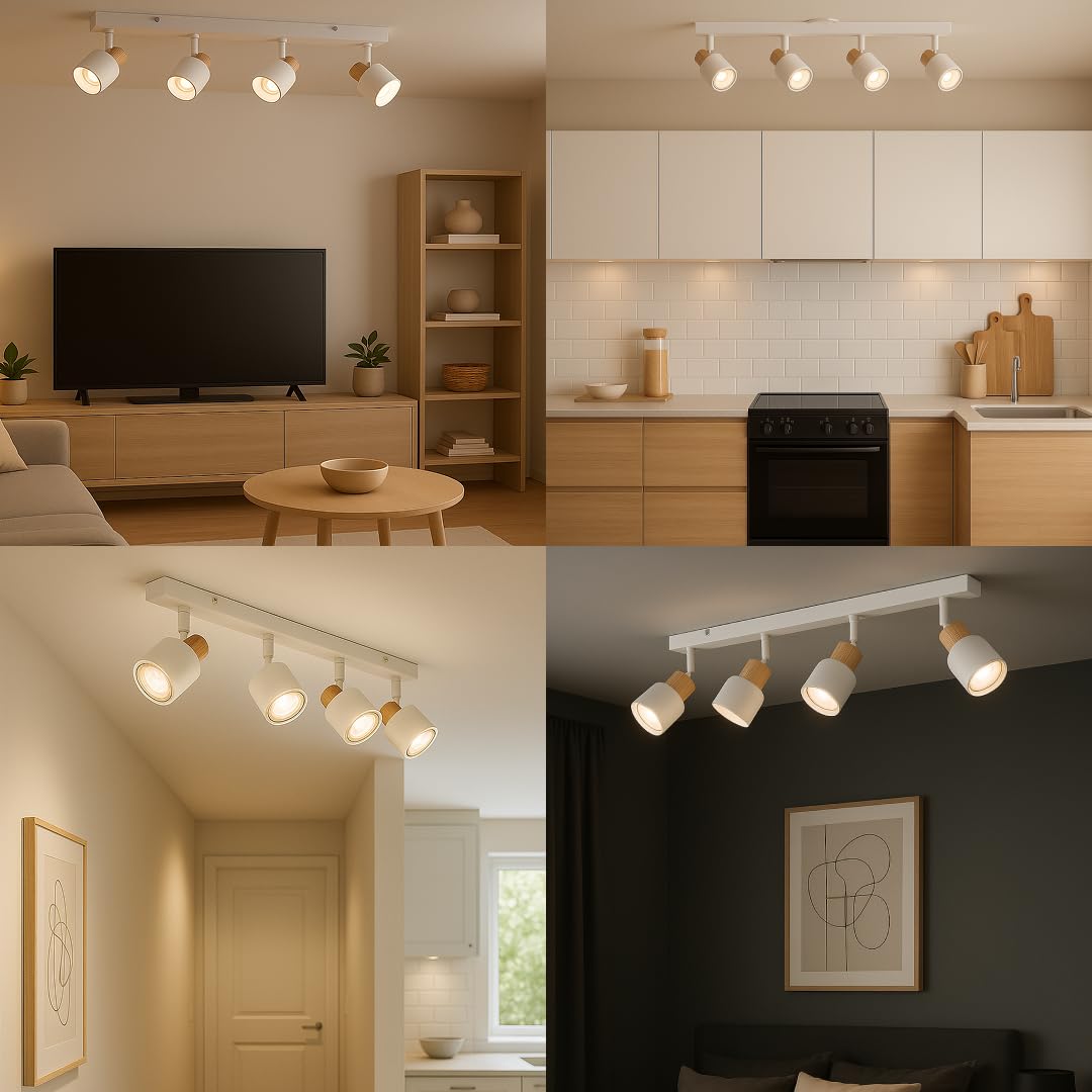 Brilliant Pini LED Spotbalken 4x GU10, 58 cm, Schwenkbar, Dimmbar